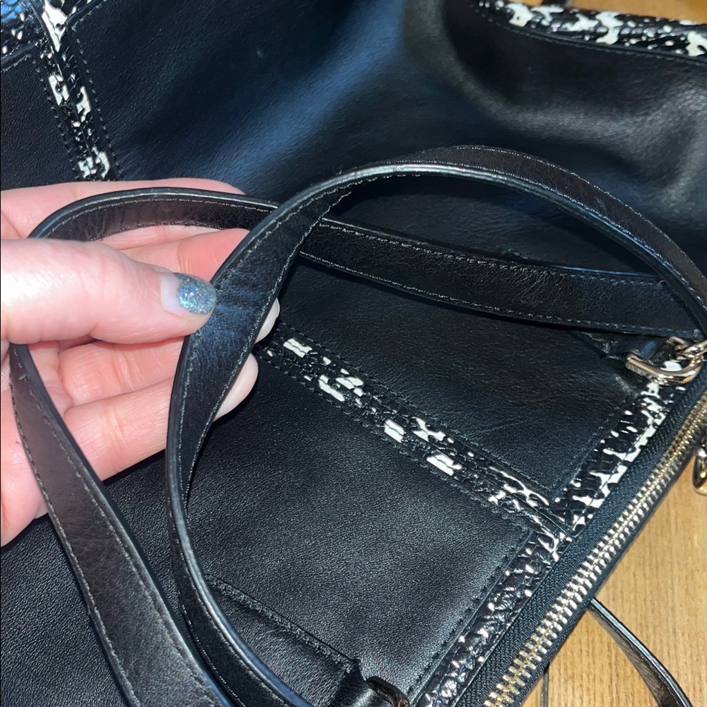 Coach Bleecker Cooper satchel in two-tone black gold python-embossed leather - Picture 6 of 10